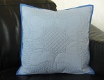 Blue wholecloth pillow