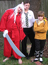 Costume photo of me with my two children in 2008