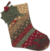 Quilt Christmas Stocking Pattern - Free Pattern Cross Stitch