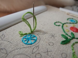 Embroidery Stitches - How to Work Lazy Daisy Stitch - Video